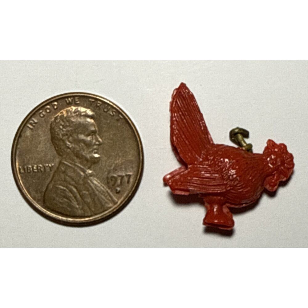 Vintage Red Bird Cracker Jack Celluloid Charm 1A